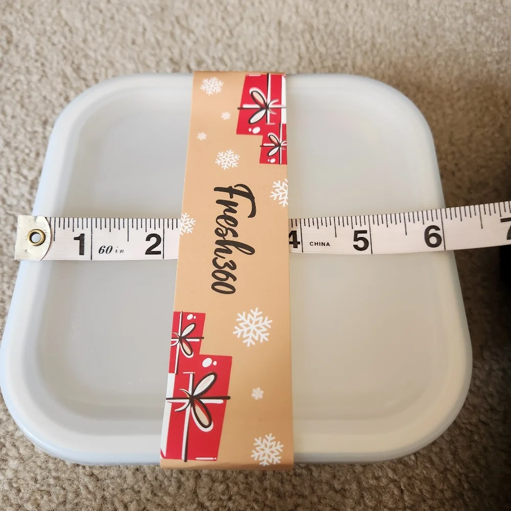 Christmas Bamboo Food Storage Container Candy Canes NWT 22oz
